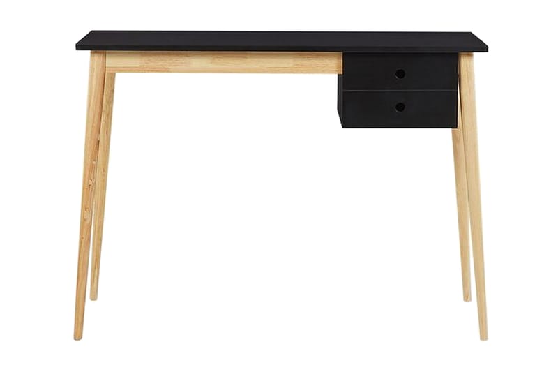 Ebeme Skrivebord 106 cm med Opbevaring 2 Skuffer - Sort/Lysebrun - Skrivebord