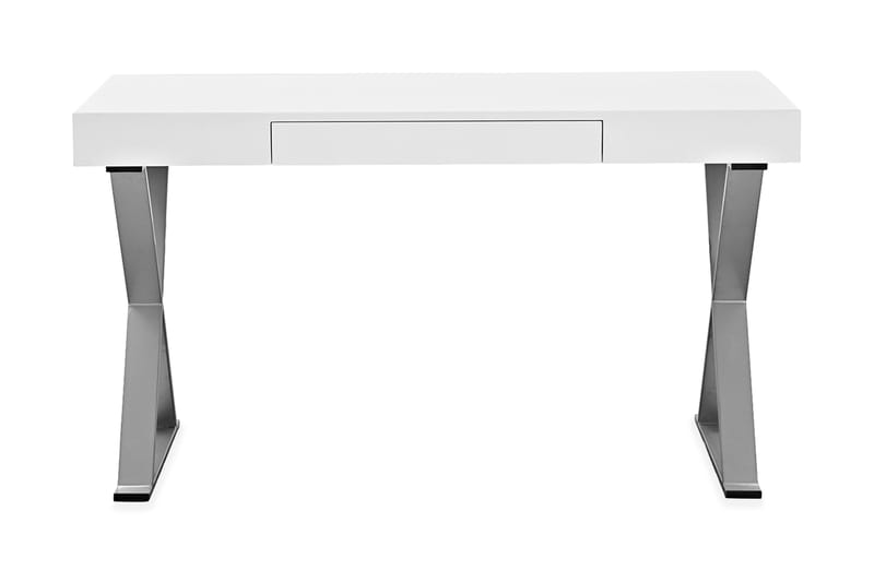 Effie Skrivebord 120 cm med Opbevaring Skuffe - Hvid/Krom - Skrivebord - Computerbord