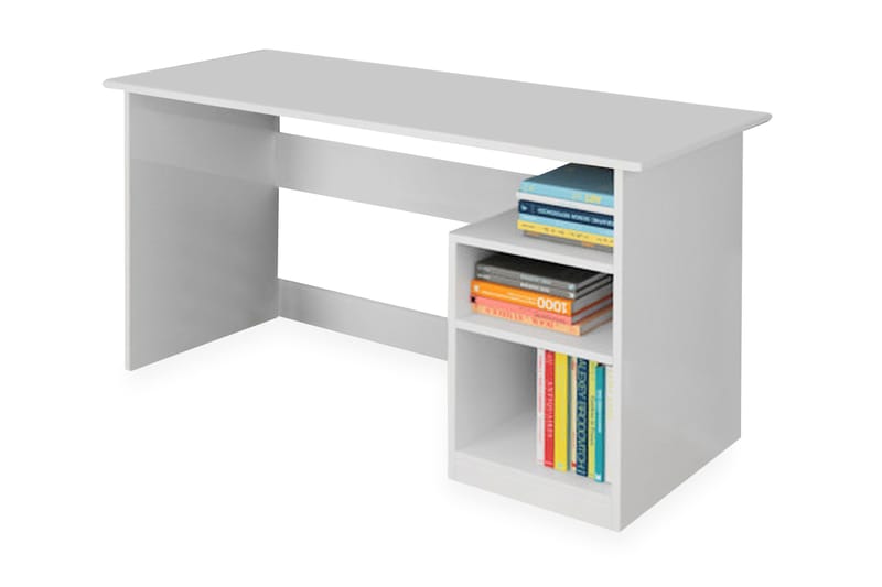 Elegancia Skrivebord 120 cm med Opbevaring 2 Hylder - Hvid - Skrivebord