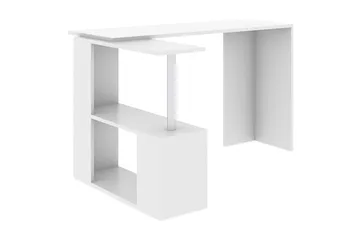 Elegancia Skrivebord 130 cm med Opbevaring Hylder L-form - Hvid - Møbler - Borde - Kontorbord - Skrivebord - hjørneskrivebord