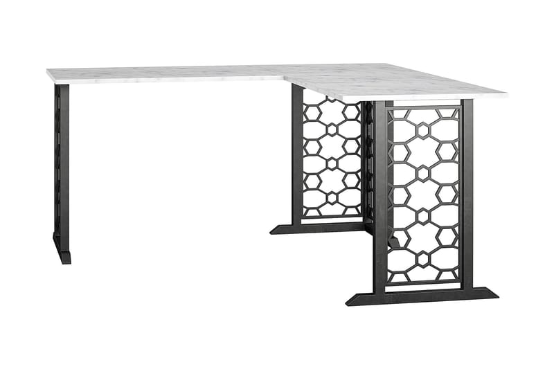Ella Skrivebord 151 cm Marmormønster Hvid/Sort - CosmoLiving - Møbler - Borde - Kontorbord - Skrivebord
