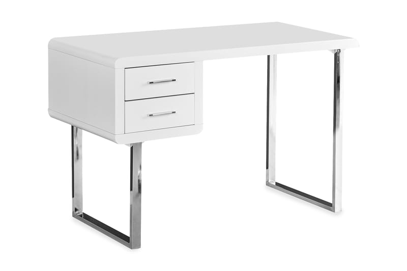 Elston Skrivebord 120 cm med Opbevaring 2 Skuffer - Hvid - Skrivebord