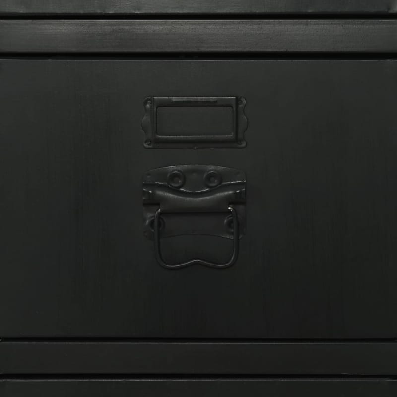 Enkelt Piedestal-Skrivebord Grantræ Og Stål 100X50X76Cm - Sort - Møbler - Borde - Kontorbord - Skrivebord