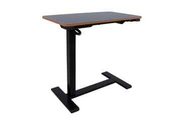 Ergo Justerbart Skrivebord i Metal med Bordplade i Træ - Sort - Møbler - Borde - Kontorbord - Skrivebord - hæve-sænke-bord