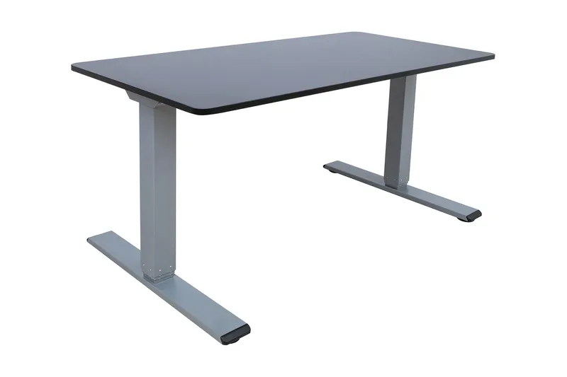 Ergo Optimal Skrivebord med 2 motor 140x80 cm Sort/Grå, undefined