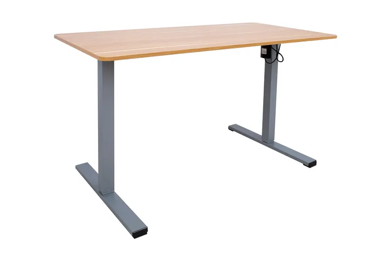 Ergo Optimal Skrivebord med motor 120x60 cm Træ/Grå, undefined