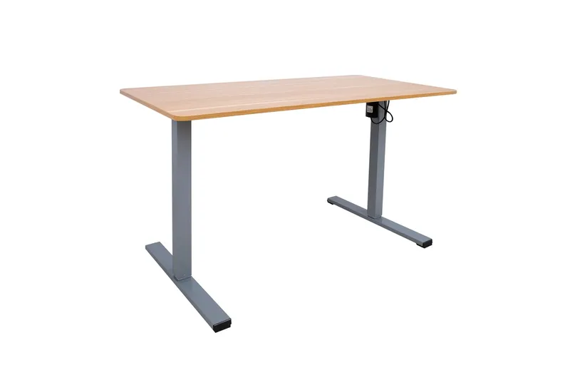 Ergo Optimal Skrivebord med motor 120x60 cm Træ/Grå - Møbler - Borde - Kontorbord - Skrivebord