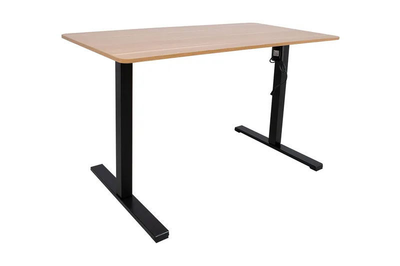 Ergo Optimal Skrivebord med motor 140x70 cm Træ/Sort - Møbler - Borde - Kontorbord - Skrivebord
