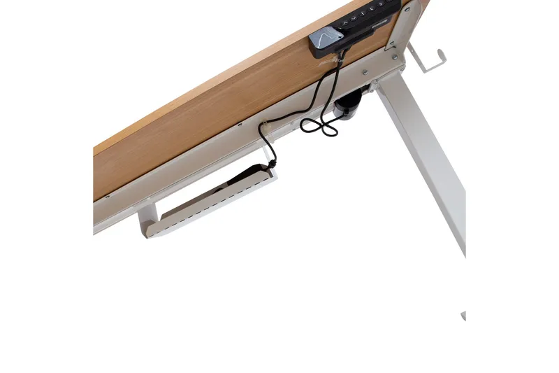 Ergo Skrivbord med 1 motor 120x60 cm Vit/ek NO_BRAND Vit||Ek - Møbler - Borde - Kontorbord - Skrivebord - hæve-sænke-bord