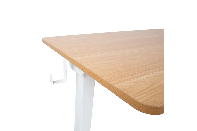 Ergo Skrivbord med 1 motor 120x60 cm Vit/ek NO_BRAND Vit||Ek - Møbler - Borde - Kontorbord - Skrivebord - hæve-sænke-bord