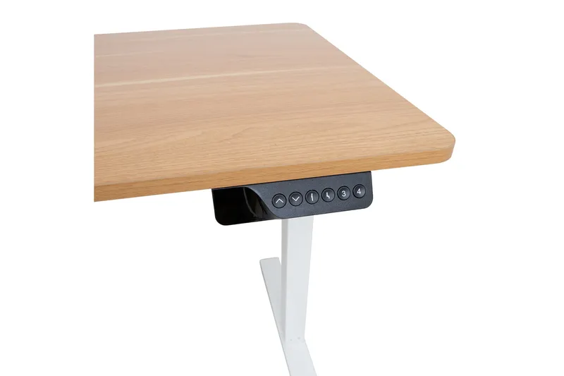 Ergo Skrivbord med 1 motor 120x60 cm Vit/ek NO_BRAND Vit||Ek - Møbler - Borde - Kontorbord - Skrivebord - hæve-sænke-bord