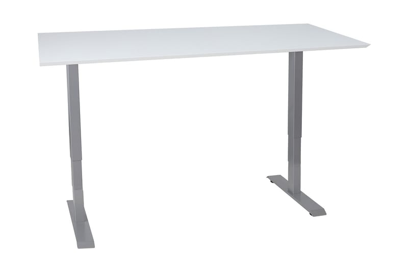 Ergosum 2 Skrivebord 160 cm Hæve/Sænke - Hvid/Grå - Skrivebord - hæve-sænke-bord