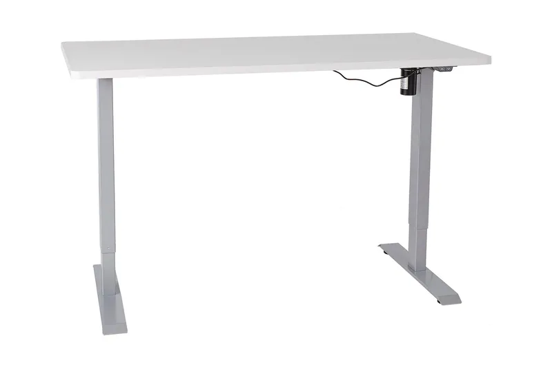 Ergosum Skrivebord 140 cm Hæve/Sænke, Grå/Hvid