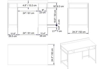 Fagersanna Skrivebord 120 cm med Opbevaring Hylder - Hvid - Møbler - Borde - Kontorbord - Skrivebord
