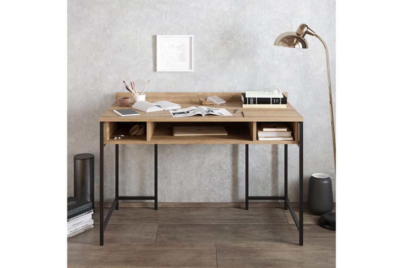 Fagersanna Skrivebord 120 cm med Opbevaring Hylder - Sort - Møbler - Borde - Kontorbord - Skrivebord