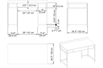 Fagersanna Skrivebord 120 cm med Opbevaring Hylder - Sort - Møbler - Borde - Kontorbord - Skrivebord