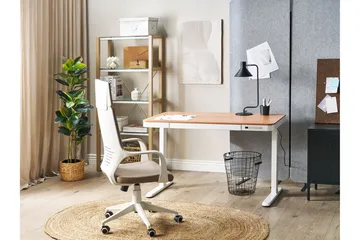 Farhan Skrivebord 60x120 cm - Hvid/Lyst træ - Møbler - Borde - Kontorbord - Skrivebord - hæve-sænke-bord