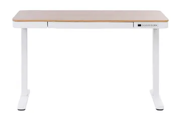 Farhan Skrivebord 60x120 cm - Hvid/Lyst træ - Møbler - Borde - Kontorbord - Skrivebord - hæve-sænke-bord