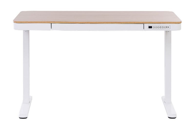 Farhan Skrivebord 60x120 cm - Hvid/Lyst træ - Møbler - Borde - Kontorbord - Skrivebord - hæve-sænke-bord