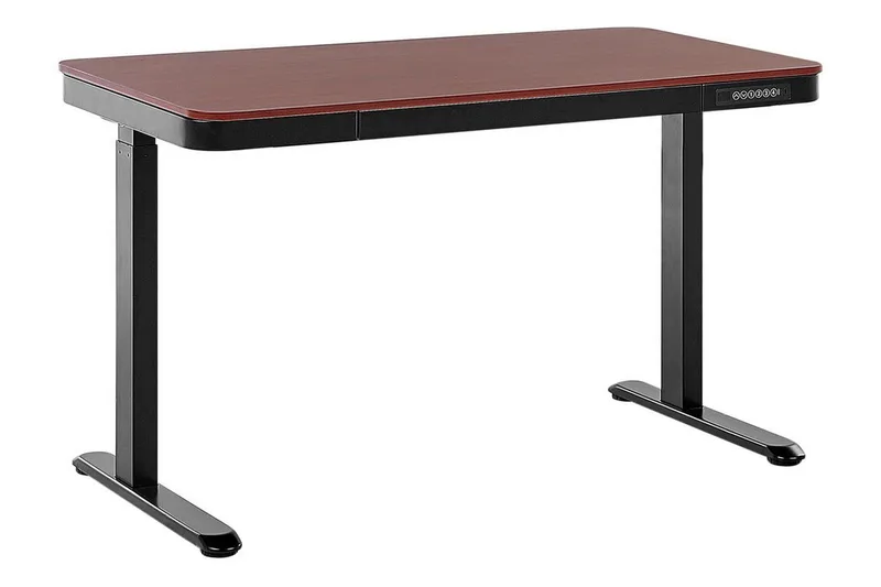 Farhan Skrivebord 60x120 cm - Mørkt træ/Sort - Møbler - Borde - Kontorbord - Skrivebord - hæve-sænke-bord