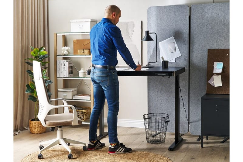 Farhan Skrivebord 60x120 cm - Sort - Møbler - Borde - Kontorbord - Skrivebord - hæve-sænke-bord
