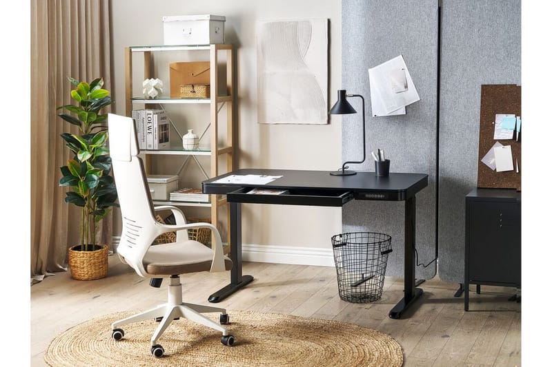Farhan Skrivebord 60x120 cm - Sort - Møbler - Borde - Kontorbord - Skrivebord - hæve-sænke-bord