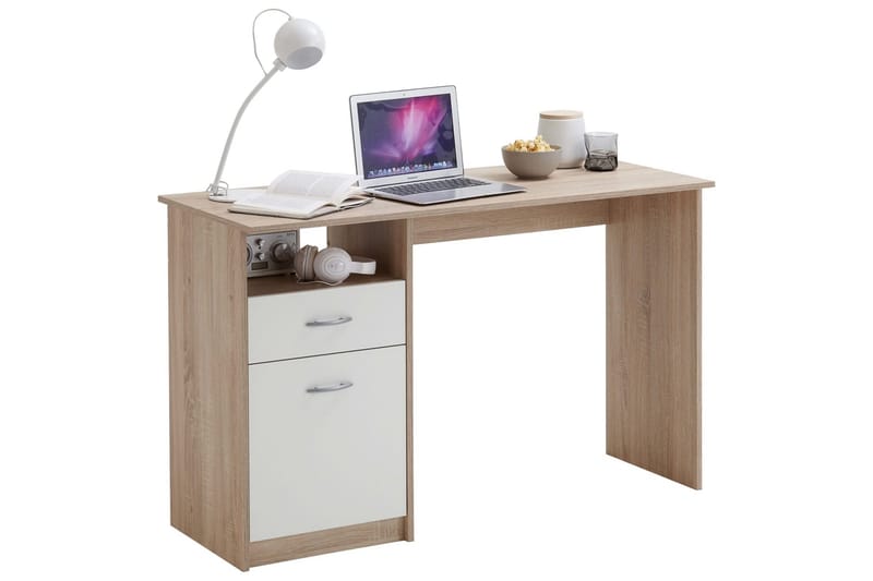 FMD skrivebord med 1 skuffe 123x50x76,5 - Beige - Skrivebord