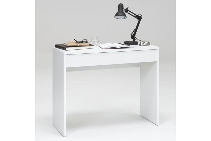 FMD skrivebord med bred skuffe 100 x 40 x 80 cm hvid - Hvid - Skrivebord