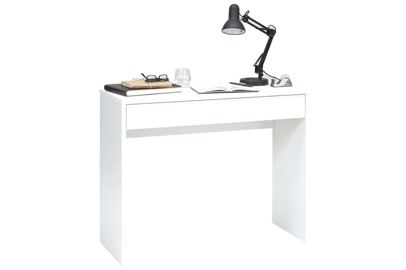 FMD skrivebord med bred skuffe 100 x 40 x 80 cm hvid - Hvid - Skrivebord