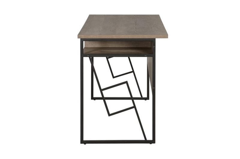 Forresa Skrivebord 120 cm med Opbevaring Hylde - Mørkebrun/Sort - Møbler - Borde - Kontorbord - Skrivebord