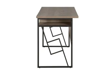 Forresa Skrivebord 120 cm med Opbevaring Hylde - Mørkebrun/Sort - Møbler - Borde - Kontorbord - Skrivebord