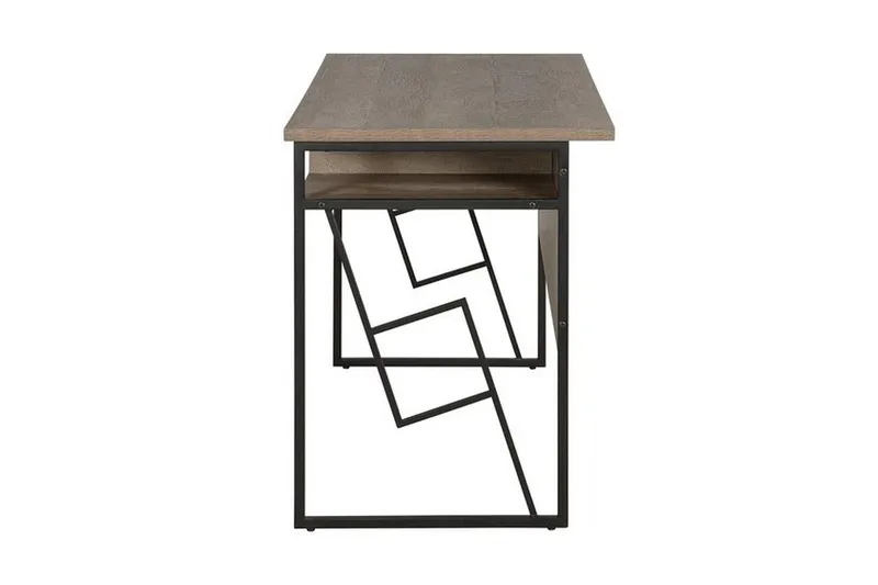 Forresa Skrivebord 120 cm med Opbevaring Hylde - Mørkebrun/Sort - Møbler - Borde - Kontorbord - Skrivebord