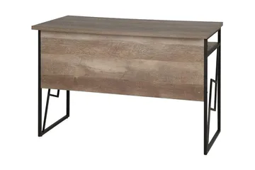 Forresa Skrivebord 120 cm med Opbevaring Hylde - Mørkebrun/Sort - Møbler - Borde - Kontorbord - Skrivebord