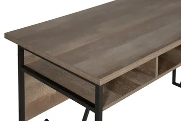 Forresa Skrivebord 120 cm med Opbevaring Hylde - Mørkebrun/Sort - Møbler - Borde - Kontorbord - Skrivebord