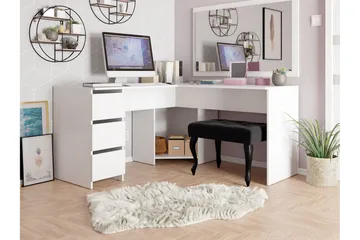 Fotyn Skrivebord 142 cm - Hvid - Møbler - Borde - Kontorbord - Skrivebord - hjørneskrivebord