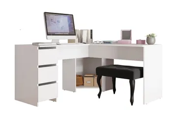 Fotyn Skrivebord 142 cm - Hvid - Møbler - Borde - Kontorbord - Skrivebord - hjørneskrivebord