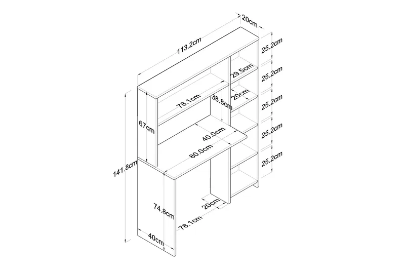 Freal Skrivebord 113 cm - Hvid - Møbler - Borde - Kontorbord - Skrivebord