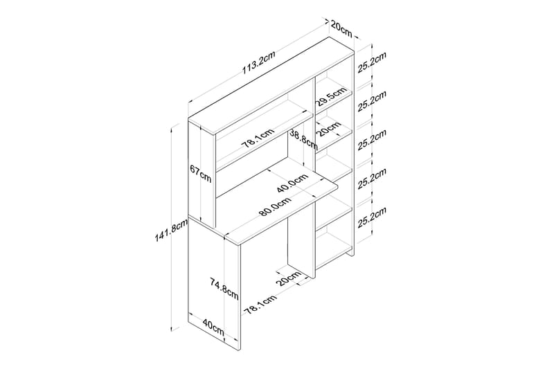 Freal Skrivebord 113 cm - Natur - Skrivebord