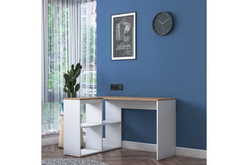 Freal Skrivebord 4 Hylder 120 cm - Natur/Hvid - Møbler - Borde - Kontorbord - Skrivebord