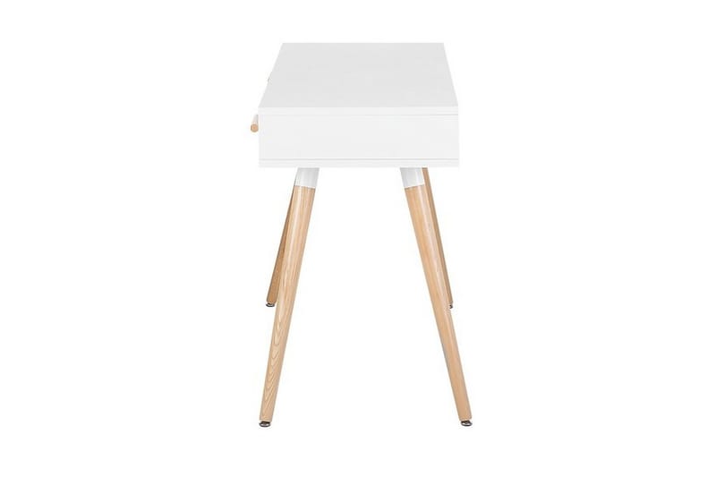 Frisange Skrivebord 120 cm med Opbevaring 2 Skuffer + Hylde - Hvid/Lysebrun - Møbler - Borde - Kontorbord - Skrivebord