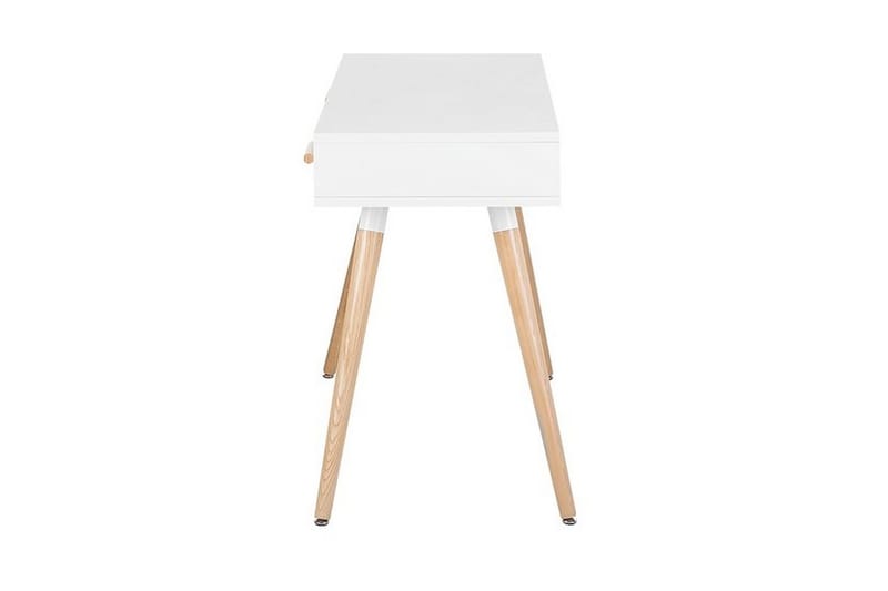Frisange Skrivebord 120 cm med Opbevaring 2 Skuffer + Hylde - Hvid/Mørkegrå/Brun - Møbler - Borde - Kontorbord - Skrivebord