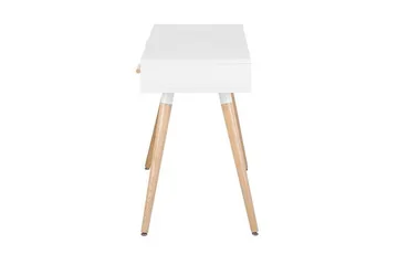 Frisange Skrivebord 120 cm med Opbevaring 2 Skuffer + Hylde - Hvid/Mørkegrå/Brun - Møbler - Borde - Kontorbord - Skrivebord