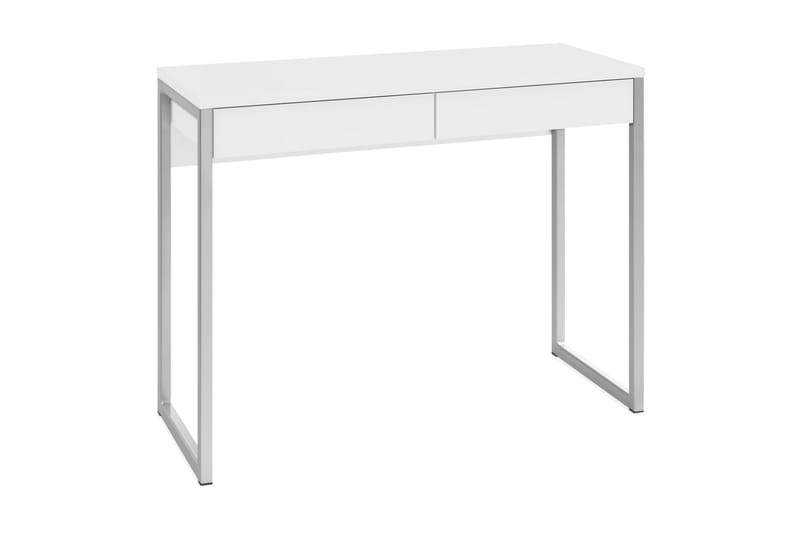 Function Plus Skrivebord 102 cm med Opbevaring 2 Skuffer - Hvid/Krom - Møbler - Borde - Kontorbord - Skrivebord