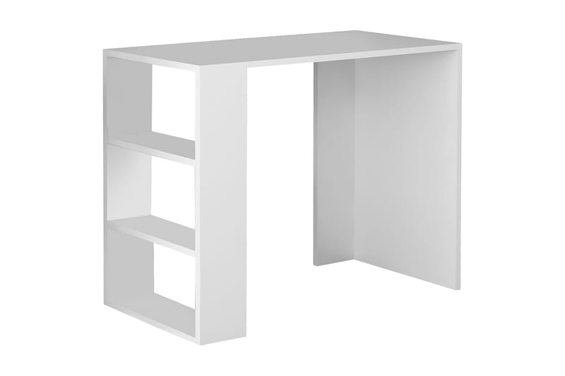 Furny Home Skrivebord 90 cm med Opbevaring Hylde - Hvid - Skrivebord