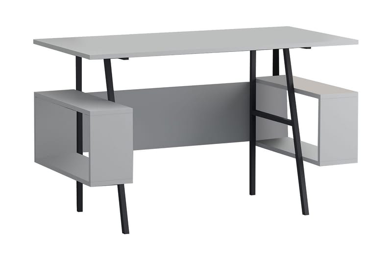 Galatad Skrivebord 120x73,8x120 cm med opbevaring - Hvid - Skrivebord