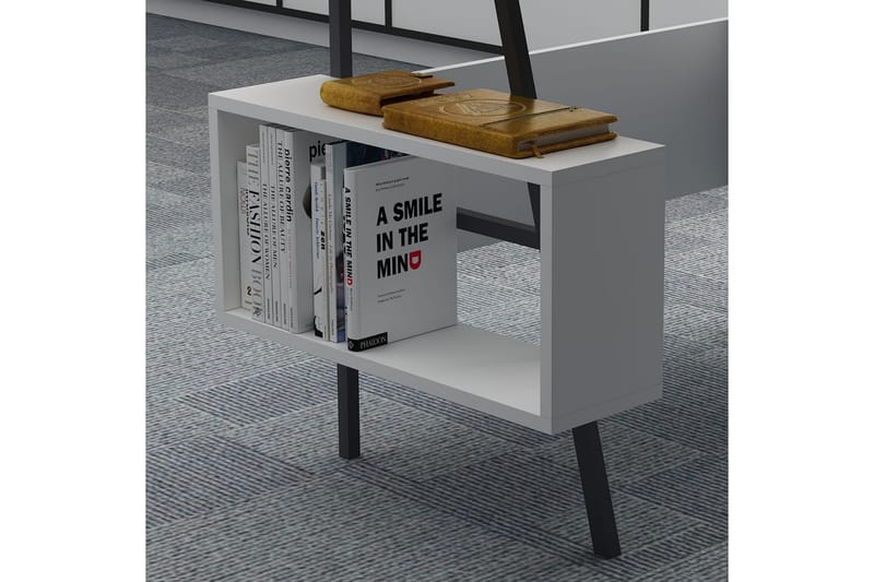 Galatad Skrivebord 120x73,8x120 cm med opbevaring - Hvid - Skrivebord