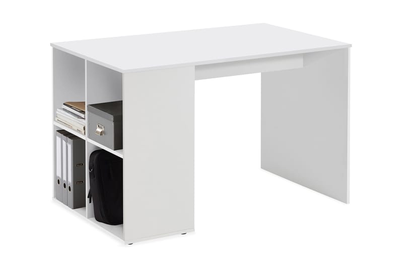 Gent Skrivebord 117 cm med Opbevaring Hylder - Hvid - Skrivebord
