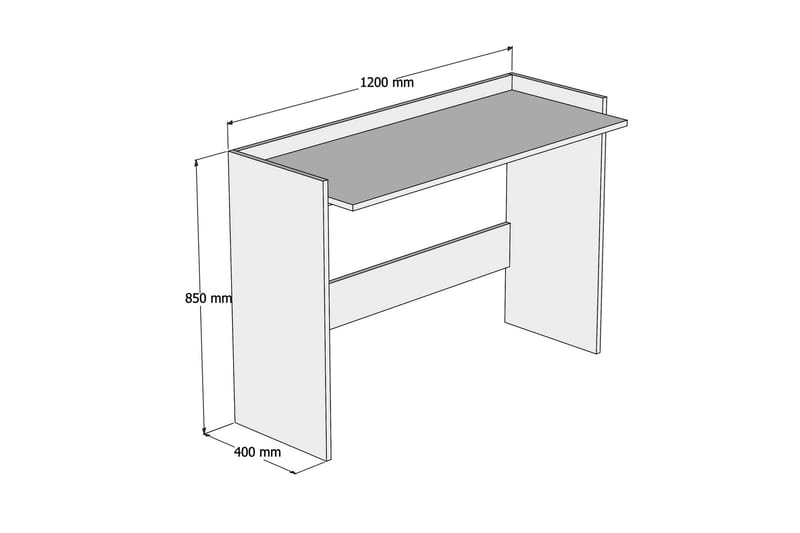 Gersby Skrivebord 120 cm - Hvid - Møbler - Borde - Kontorbord - Skrivebord