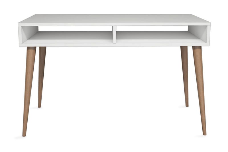 Gersby Skrivebord 120 cm med Opbevaring Hylde - Hvid/Natur - Møbler - Borde - Kontorbord - Skrivebord