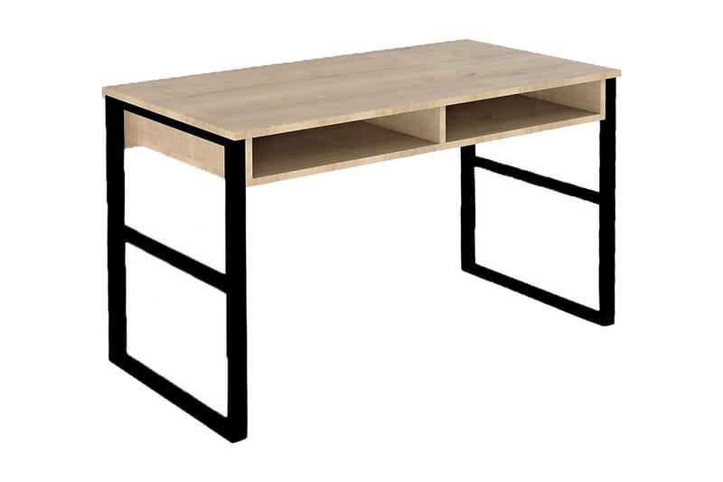 Gersby Skrivebord 120 cm med Opbevaring Hylde - Natur/Sort - Møbler - Borde - Kontorbord - Skrivebord